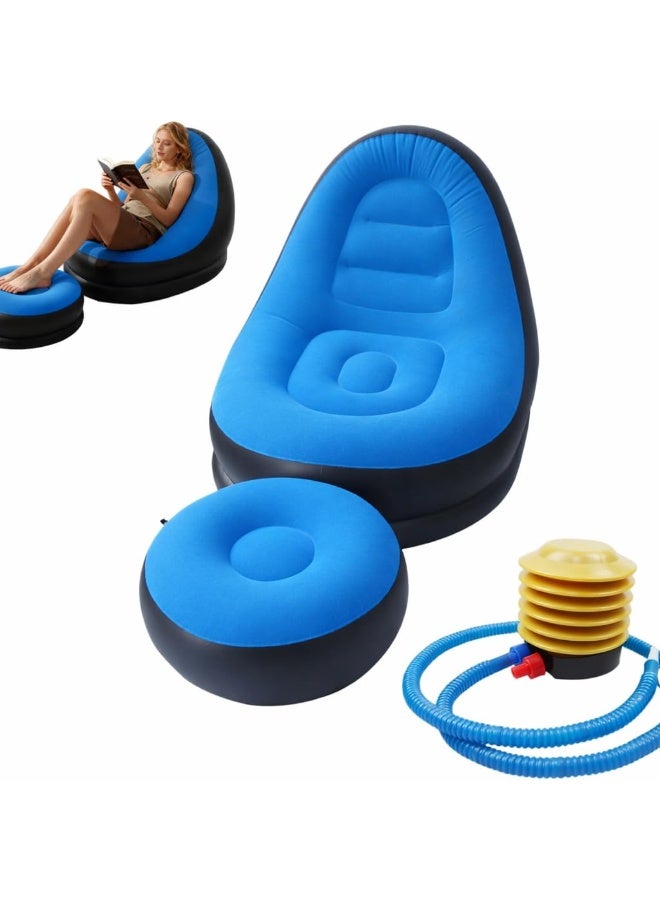 Inflatable Chair with Ottoman – Portable Folding Sofa for Relaxing, Gaming, and Camping - Image 1